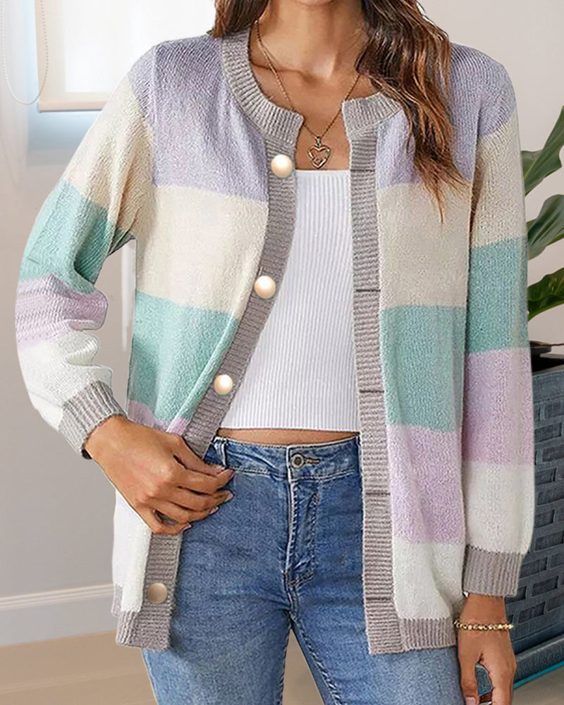 Elin | Colorblock cardigan för kvinnor