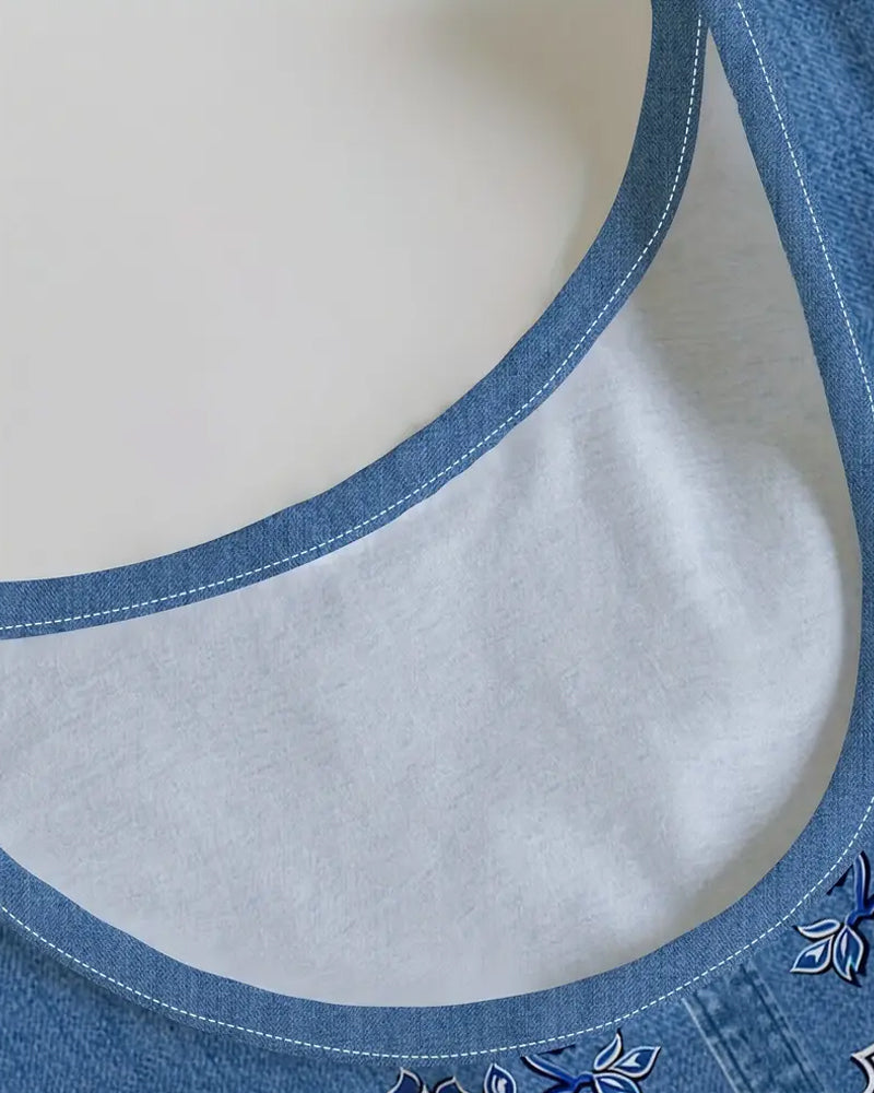 Elin | Klänning Ärmlös Imitation Denim