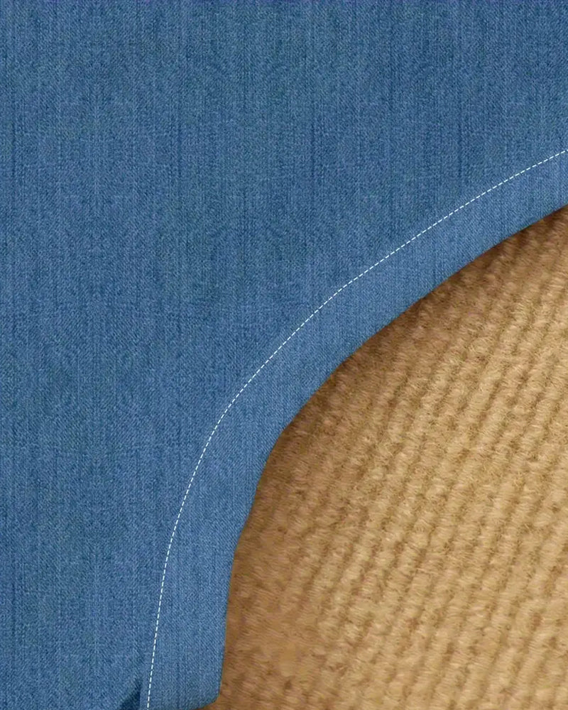Elin | Klänning Ärmlös Imitation Denim