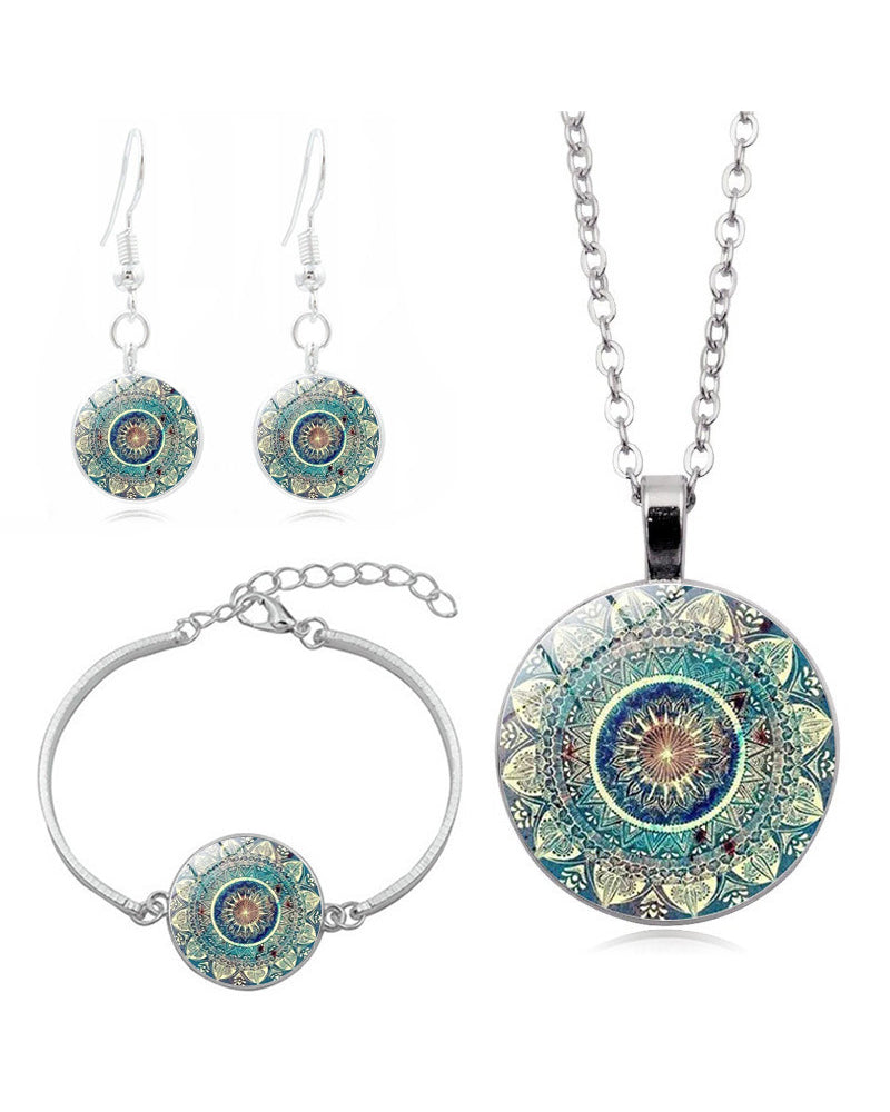 Elin | Datura blommor halsband-set